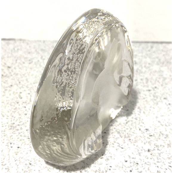 Vintage Paperweight Zajecar Yugoslavia Leaded Crystal clear carved bunny rabbit - Picture 3 of 7